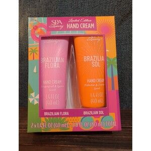 Spa Luxury Brazilian Sol Flora Hand Cream Duo Pistachio Lychee NIB